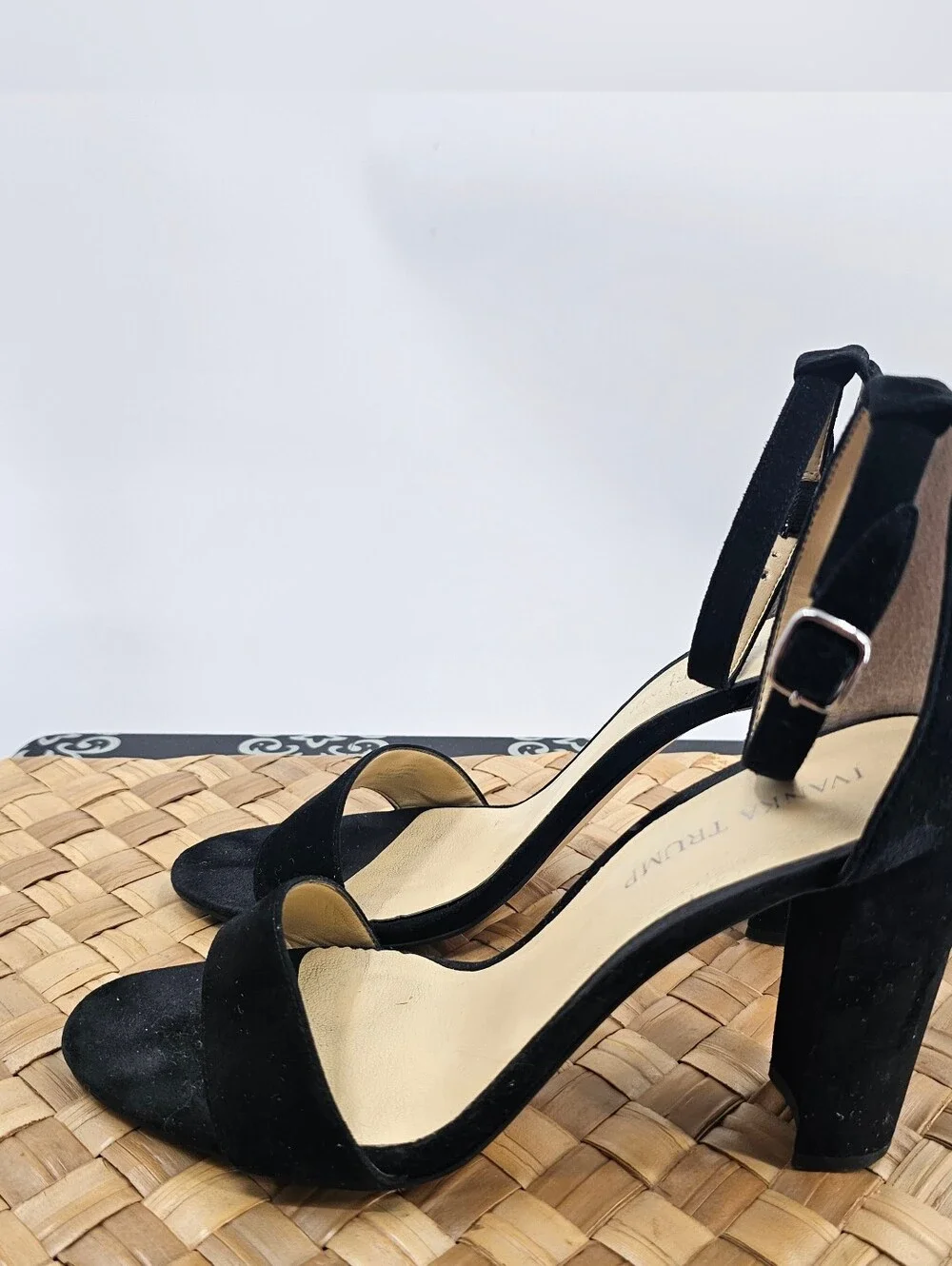 Ivanka Trump Emalyn Black Heel Ankle-Strap Dress Sandal Size 9.5